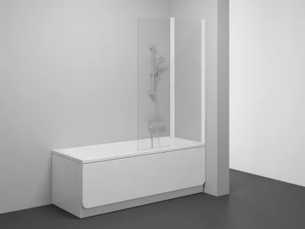 Ravak CVS2 kádparaván 100x150 cm méretben, átlátszó üveggel, jobbos kivitelben, matt fehér profillal