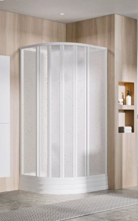 Ravak Supernova ASBKP6-80 negyedköríves zuhanykabin Pearl betéttel, fehér 8064411211