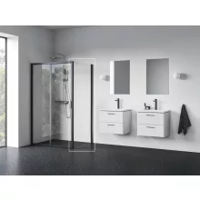   Ravak Blix II NBLPS fix zuhanyfal átlátszó üveg 90x195 cm, matt fekete profilszín 9BM70300Z1