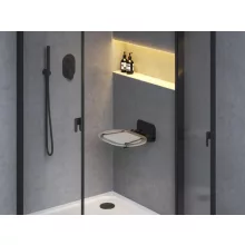 Ravak Chrome Clear zuhanykabin ülőke, fekete B8F0000065