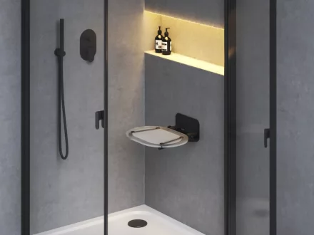 Ravak Chrome Clear zuhanykabin ülőke, fekete B8F0000065