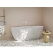   Ravak Freedom O Tec matt fehér/fehér szabadonálló kád 170x77 cm, fehér lefolyóval CD61800000