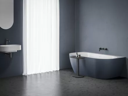 Ravak Freedom Wall Tec falhoz illeszthető akril kád 1700x870 mm fehér/deepsea blue, fehér lefolyóval CE31400000