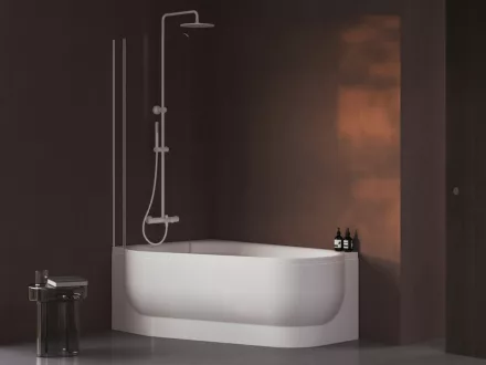 Ravak Arc aszimmetrikus akril kád 170x105 cm, balos kivitelben, fehér.