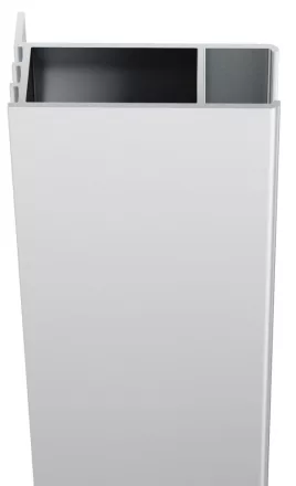 Széles fali rögzítőprofil szatén kivitelben, zuhanykabin stabil és esztétikus falrögzítéséhez.