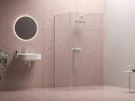 Ravak Walk-In Corner zuhanykabin 120/80 (fehér-Transparent) GW1CG4E0SZ1