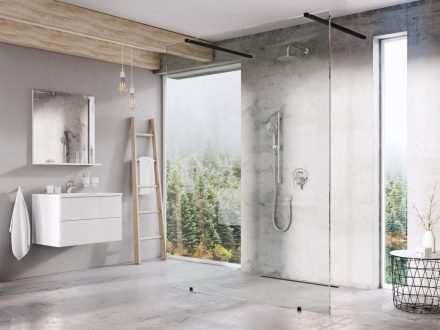 Ravak Walk-In Free 150 zuhanyfal (Transparent) fekete GW9FP030SZ1