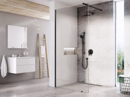 Ravak Walk-In Wall 70 zuhanyfal (fekete-Transparent) GW9W1030SZ1