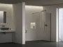 Ravak Walk-In Air Wall 90 zuhanyfal átlátszó üveggel és merevítővel, matt fekete profilszín GW9W70300Z1