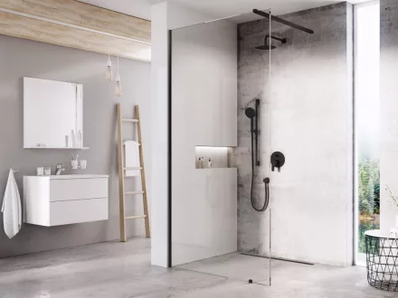 Ravak Walk-In Wall 100 zuhanyfal (fekete-transparent) GW9WA030SZ1