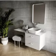  Ravak Strip fehér fürdőszobai tükör 80x70 cm, világítással X000001567