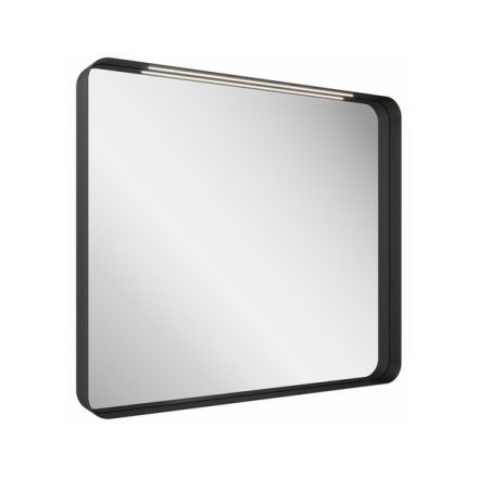 Ravak Strip fekete fürdőszobai tükör 50x70 cm, világítással X000001569