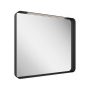 Ravak Strip fekete fürdőszobai tükör 50x70 cm, világítással X000001569