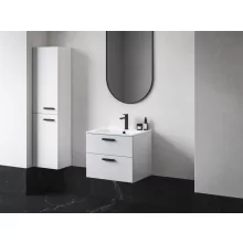   Ravak SB Chrome II 390 balos magasszekrény fekete fogantyúval, fehér X000001748