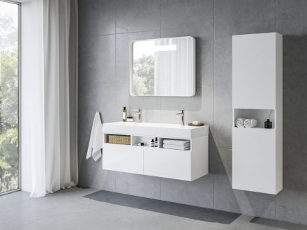 Ravak Natural SB fali magas szekrény 160x45, fényes fehér X000001789