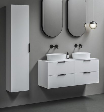 Ravak Comfort II SB 350 fali magas szekrény fogantyú nélkül, fényes fehér X000001821
