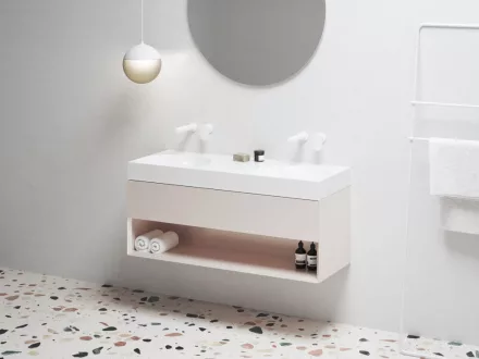 Ravak SD Lite 120 fürdőszobai szekrény mosdó alá, alabaster pink X000001872