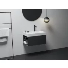   Ravak SD Lite 80 fürdőszobai szekrény mosdó alá, balos/matt fekete X000001874