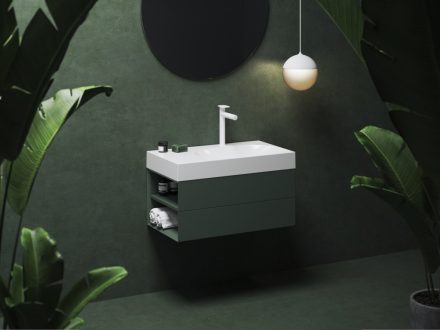 Ravak SD Lite 80 fürdőszobai szekrény mosdó alá, balos/grey green X000001876