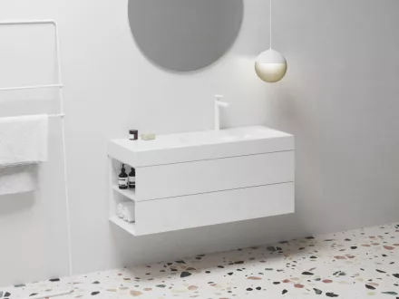 Ravak SD Lite 120 fürdőszobai szekrény mosdó alá, balos/fényes fehér X000001879
