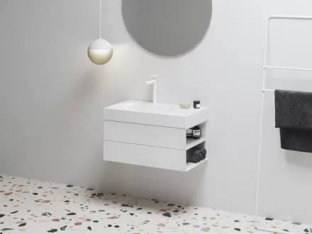 Ravak SD Lite 80 fürdőszobai szekrény mosdó alá, jobbos/fényes fehér X000001885