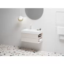   Ravak SD Lite 80 fürdőszobai szekrény mosdó alá, jobbos/alabaster pink X000001890