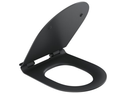 Ravak Vita Slim lágyan záródó vékony Duroplast WC ülőke, fekete X01862