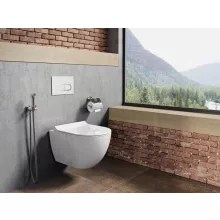 Ravak Uni Chrome RimOff fali kerámia WC csésze műanyag Soft-Close WC ülőkével, fehér kivitelben.