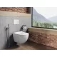 Ravak Uni Chrome RimOff fali kerámia WC csésze műanyag Soft-Close WC ülőkével, fehér kivitelben.