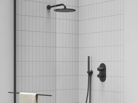 Ravak Espirit 063.20BLM falba süllyesztett termosztátos csaptelep R-boxhoz, matt fekete X070286