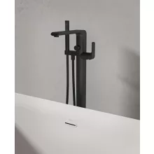   Ravak Flat padlón álló kádcsaptelep szettel, fekete X070441