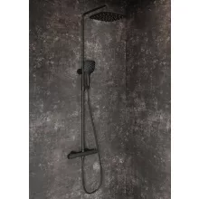   Ravak Flat Free állózuhany termosztátos csapteleppel és zuhanyelemekkel, fekete X070443