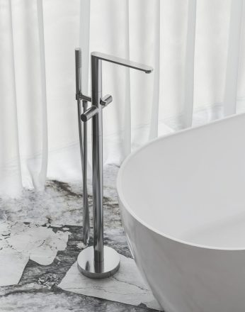 Ravak Chrome II CR II 080.00 padlóba építhető kádcsaptelep zuhanyszettel R-boxhoz tervezve, króm X070456