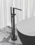Ravak Chrome II CR II 080.00 padlóba építhető kádcsaptelep zuhanyszettel R-boxhoz tervezve, fekete X070468