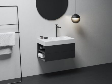 Ravak Spring SG 015.20BL Álló XL mosdócsaptelep leeresztő nélkül, matt fekete X070544