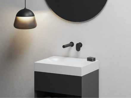 Ravak Spring SG 019.20BL Falba süllyesztett mosdócsaptelep beépítőtesttel, matt fekete X070546