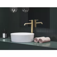   Ravak Espirit BeCool magasított álló csaptelep leeresztő nélkül 341 mm, szálcsiszolt arany X070561