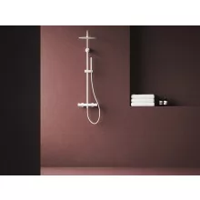   Ravak Spring SG 091.10WHM Termosztátos zuhanyoszlop szettel, matt fehér X070579
