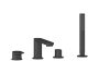 Ravak Chrome II négylyukas kádperemre szerelhető csaptelep zuhanyszettel, fekete X070593