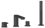 Ravak Chrome II négylyukas kádperemre szerelhető csaptelep zuhanyszettel, fekete X070593