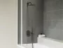 Ravak Chrome II falba süllyesztett termosztátos csaptelep R-box multihoz, szálcsiszolt grafit kivitelben.