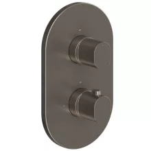 Ravak Chrome II falba süllyesztett 3-utas termosztátos csaptelep R-box multihoz, szálcsiszolt grafit kivitelben.