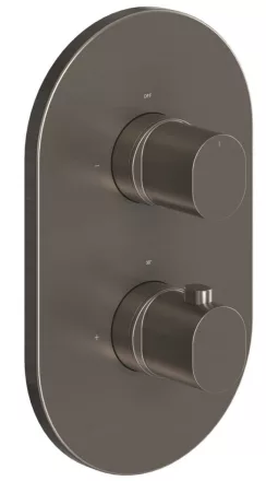 Ravak Chrome II falba süllyesztett 3-utas termosztátos csaptelep R-box multihoz, szálcsiszolt grafit kivitelben.