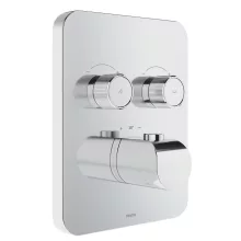 Ravak Flat kétutas falba süllyesztett termosztátos zuhanycsaptelep R-boxhoz, fényes króm kivitelben.