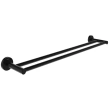 Ravak Kona KN 320.20BLM két ágú törölközőtartó rúd 650 mm hosszban, matt fekete kivitelben, modern és praktikus megoldás a fürdőszobai törölközők rendezett tárolására.