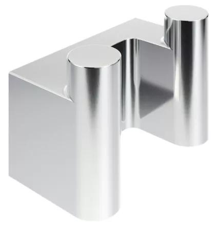 Fényes króm fali 2 ágú törölköző akasztó modern fürdőszobai kialakításhoz.