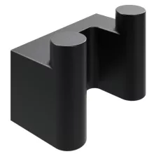 Matt fekete fali 2 ágú törölköző akasztó modern fürdőszobai kialakításhoz.