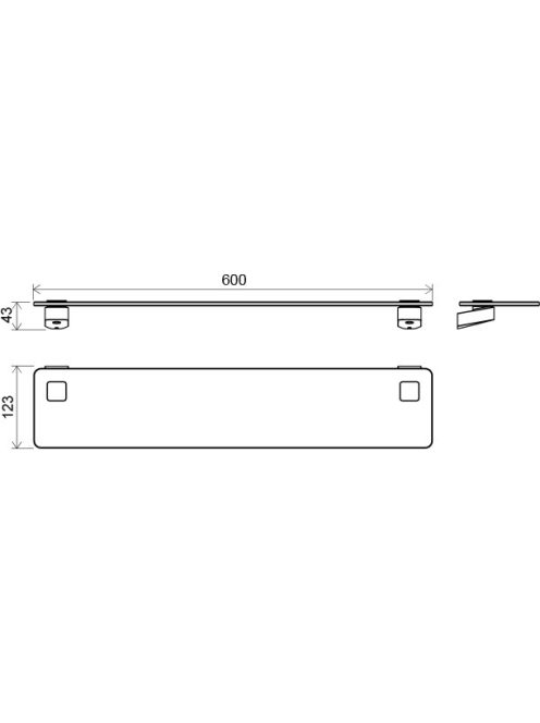 Ravak 10° TD 500.00 Üvegpolc 60 cm X07P332