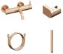 Fali kivitelű rose gold színű kádcsaptelep komplett zuhanyszettel modern fürdőszobákhoz.
