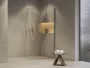 Fényes króm profilszínű Walk-in zuhanyajtó átlátszó üveggel, 110x195 cm méretben modern fürdőszobákhoz.